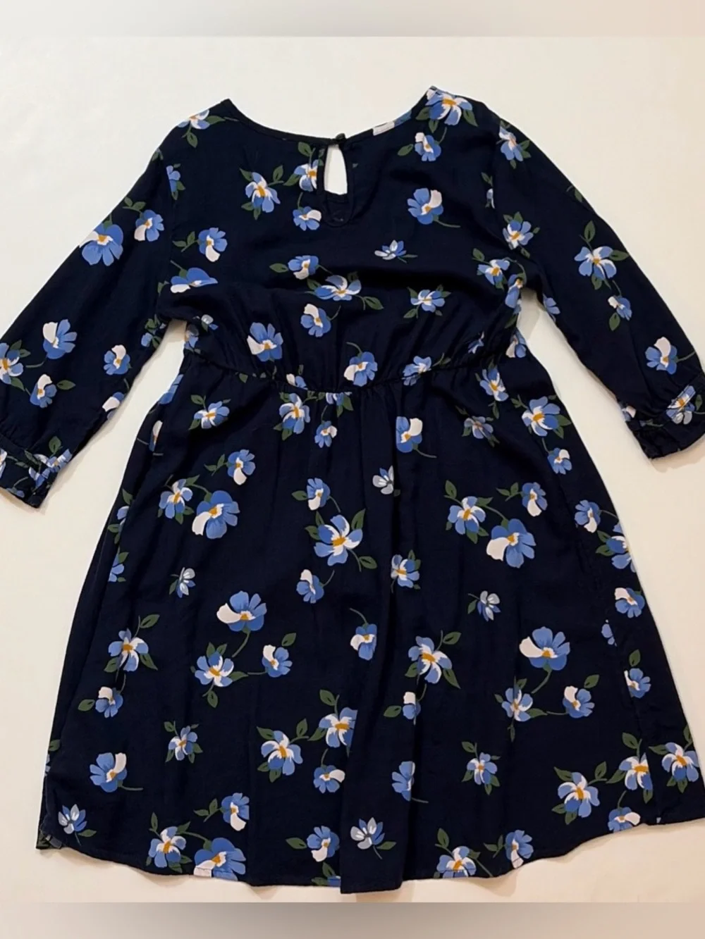 Old Navy Girls Medium 8 Navy Blue Floral Dress